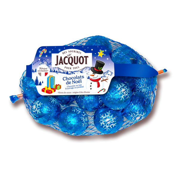 Assortiment chocolat de noël lait JACQUOT : le filet de 310g à