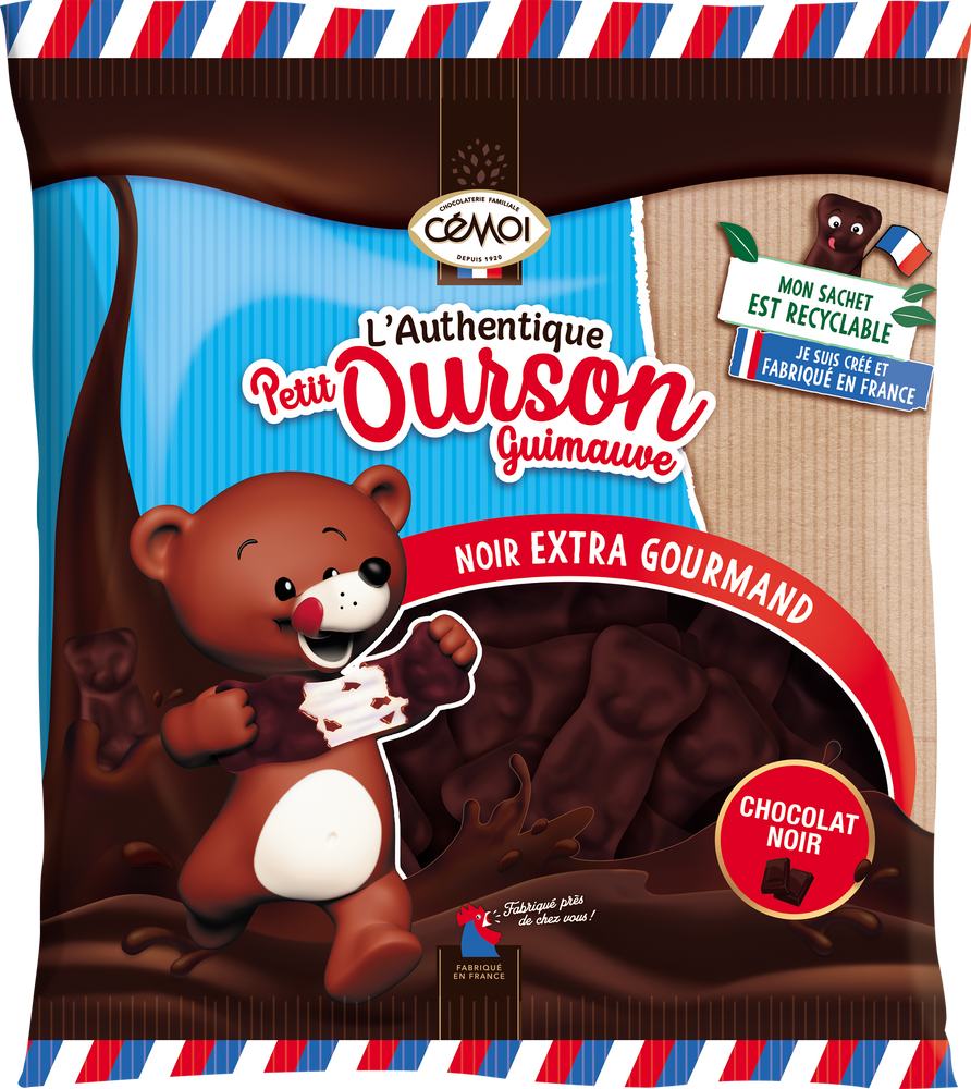 Sachet Petit Ourson Guimauve - Chocolat Noir - 3 x 170g