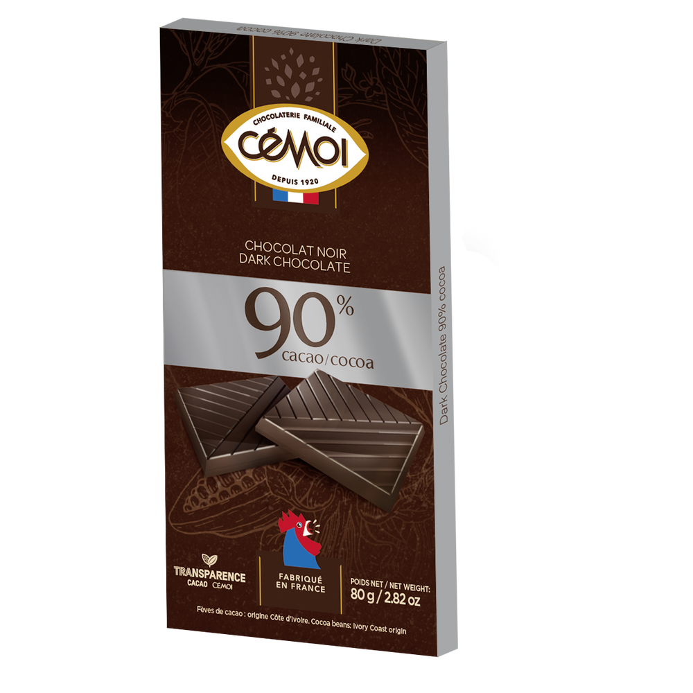 Tablette de chocolat noir 90% de cacao - exclusivité - 80g