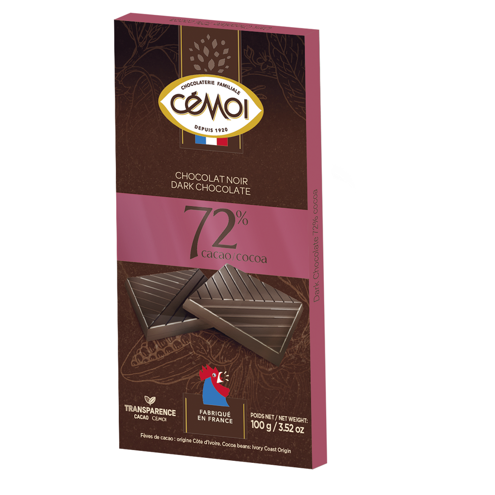 Tablette de chocolat noir 72% de cacao - exclusivité - 100g
