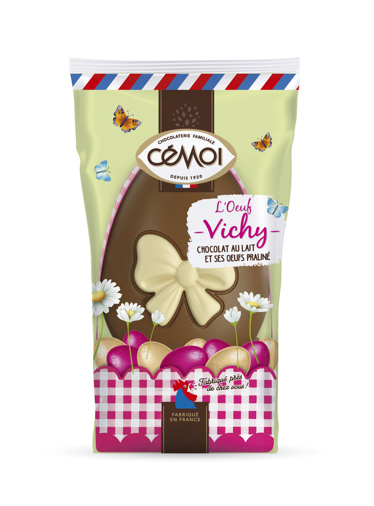 Moulage L'Oeuf Vichy Chocolat au Lait Garni d'Oeufs Praliné