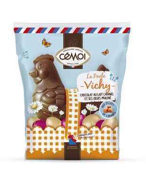 La Poule Vichy Chocolat au Lait & Eclats de Caramel Pâques Cémoi