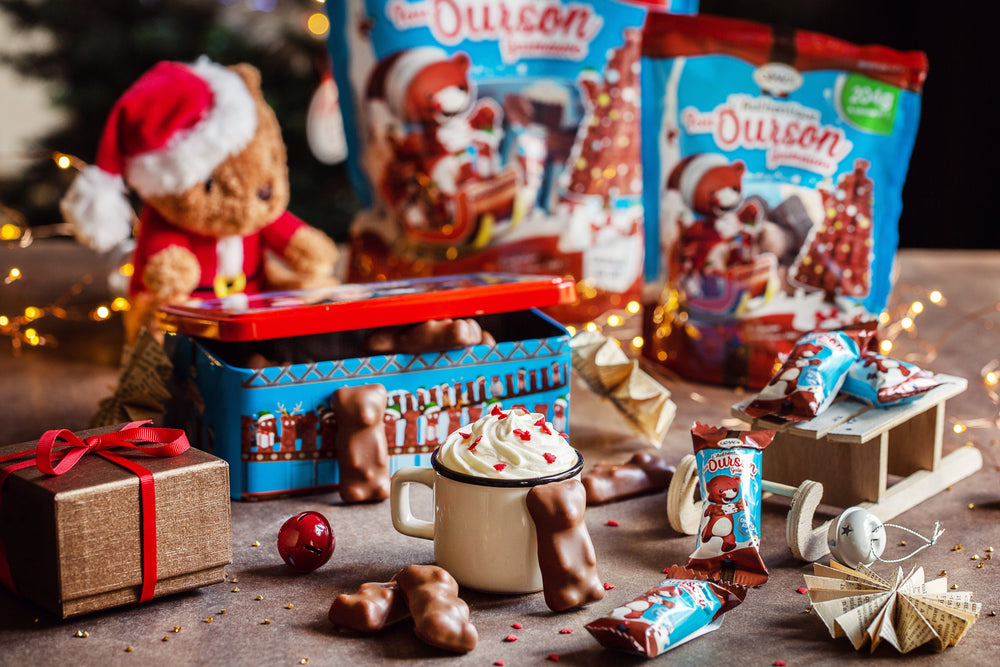 Boîte métal de Noël l'Authentique Petit Ourson Guimauve Cémoi