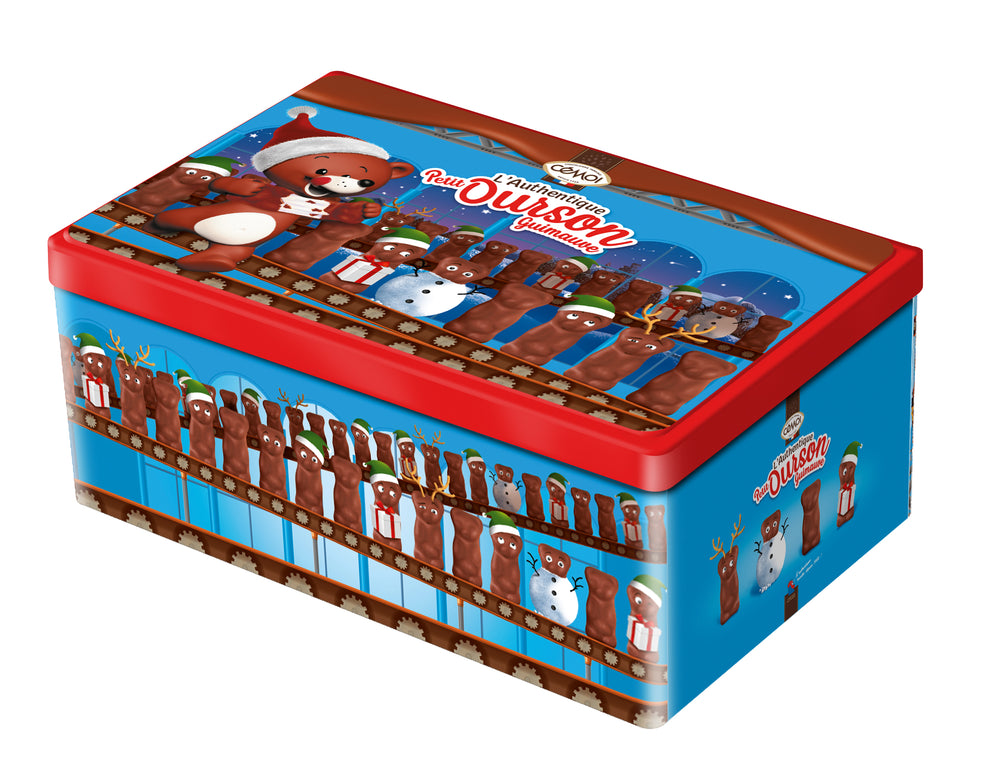 Boîte métal de Noël l'Authentique Petit Ourson Guimauve Cémoi